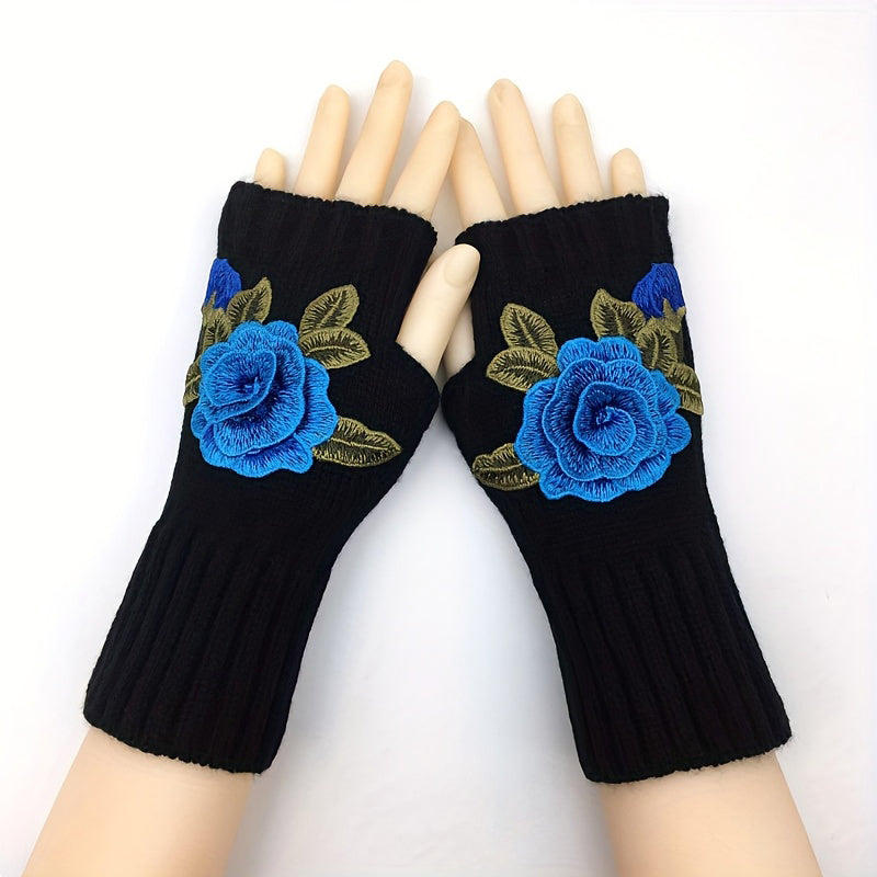 Warme Handschuhe Mit Blumendruck