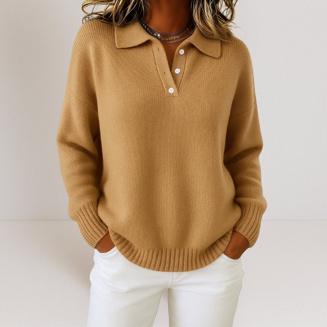 Laura - Jersey de Punto con Cuello Elegante