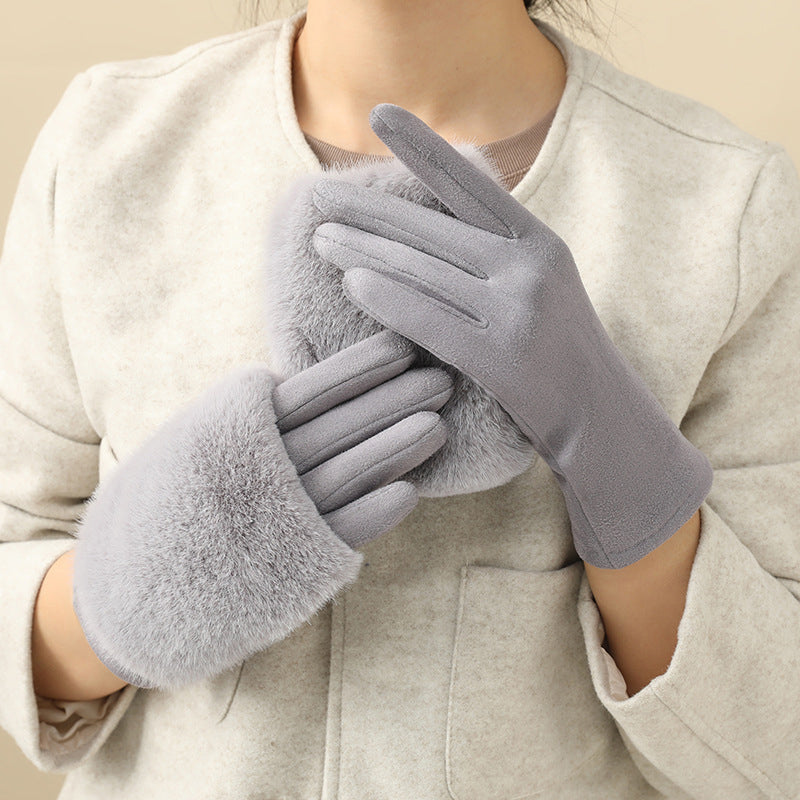 Warme Plüschhandschuhe