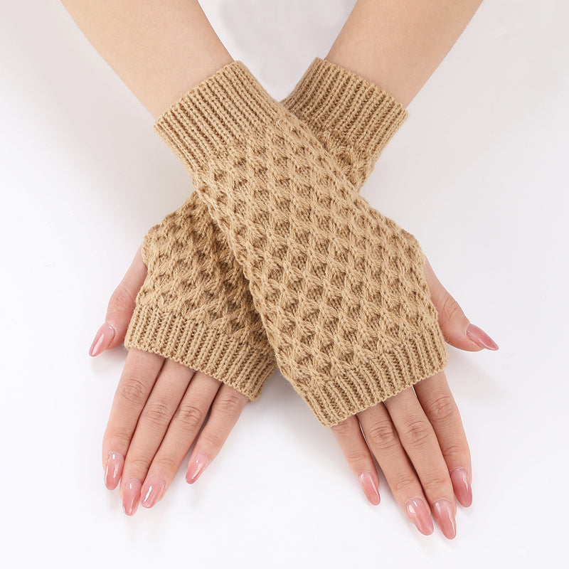 Einfarbige Strickhandschuhe
