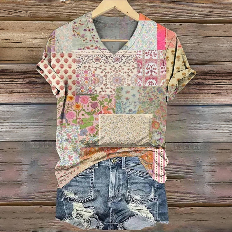 Vintage T-Shirt Mit Blumendruck