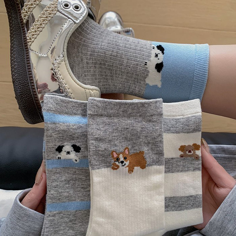 Lässige Socken Mit Welpenmotiv