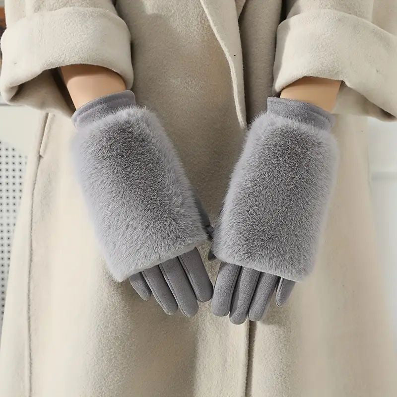 Warme Plüschhandschuhe