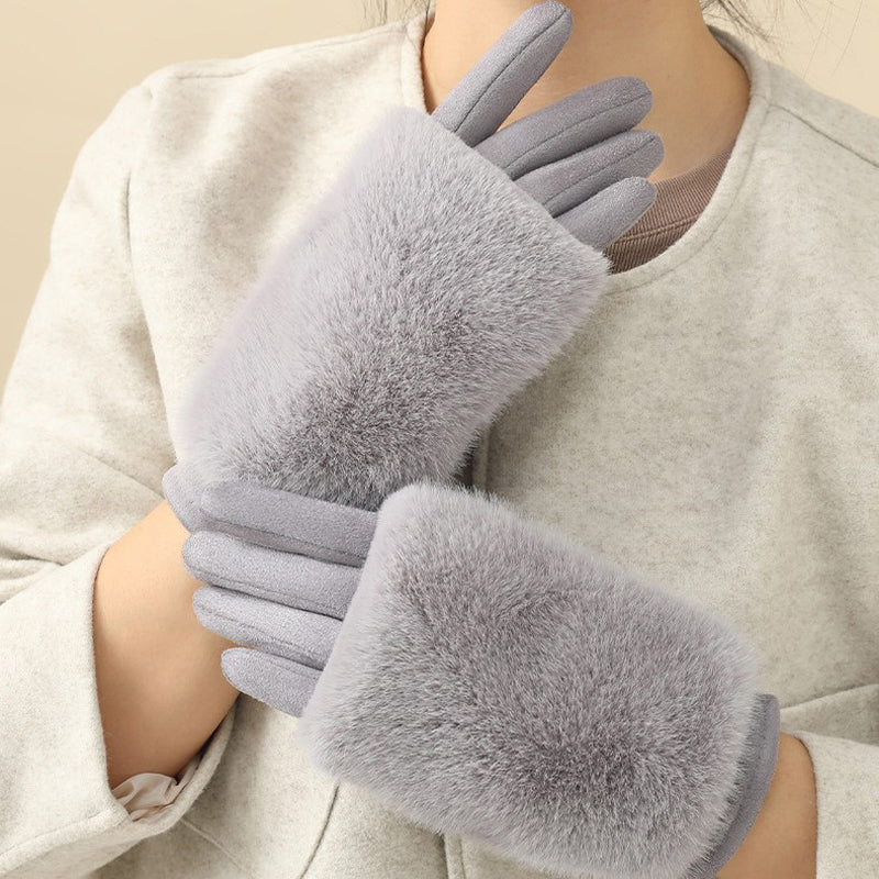 Warme Plüschhandschuhe
