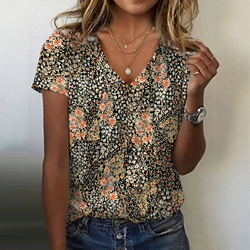 Vintage-T-Shirt Mit Blumendruck