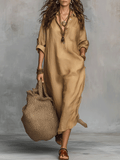 Abito Casual con Bottoni dal Fascino Boho