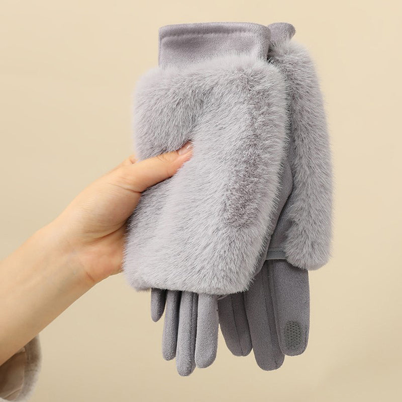 Warme Plüschhandschuhe