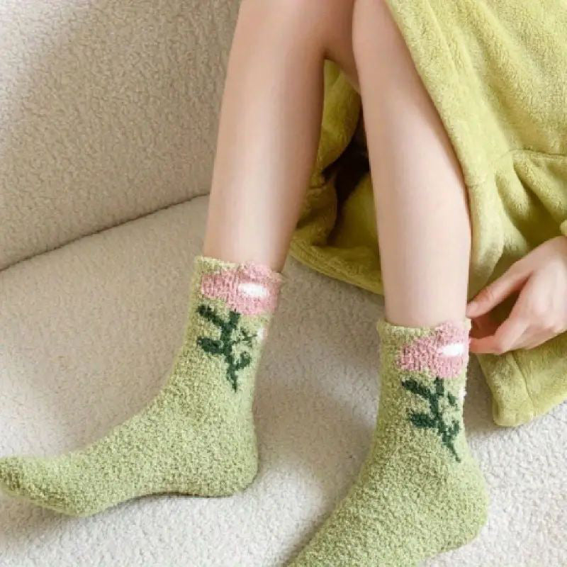 Warme Blumensocken
