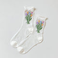 Atmungsaktive Socken Mit Floralem Jacquard