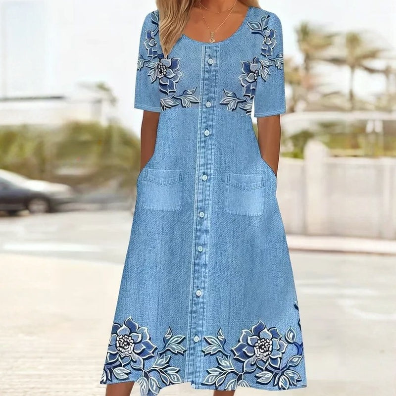 Vintage-Kleid Mit Blumenmuster