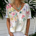 Lässiges T-Shirt Mit Blumendruck
