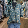 Vintage-Bluse Mit Blumendruck