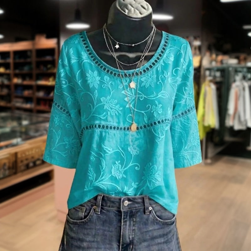 Vintage-Bluse Mit Blumenmuster