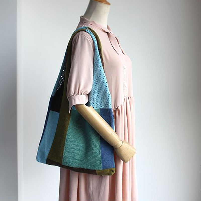 Vintage Patchwork-Stricktasche