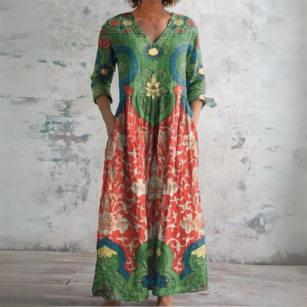 Judi™ Vintage Floral Maxi Dress