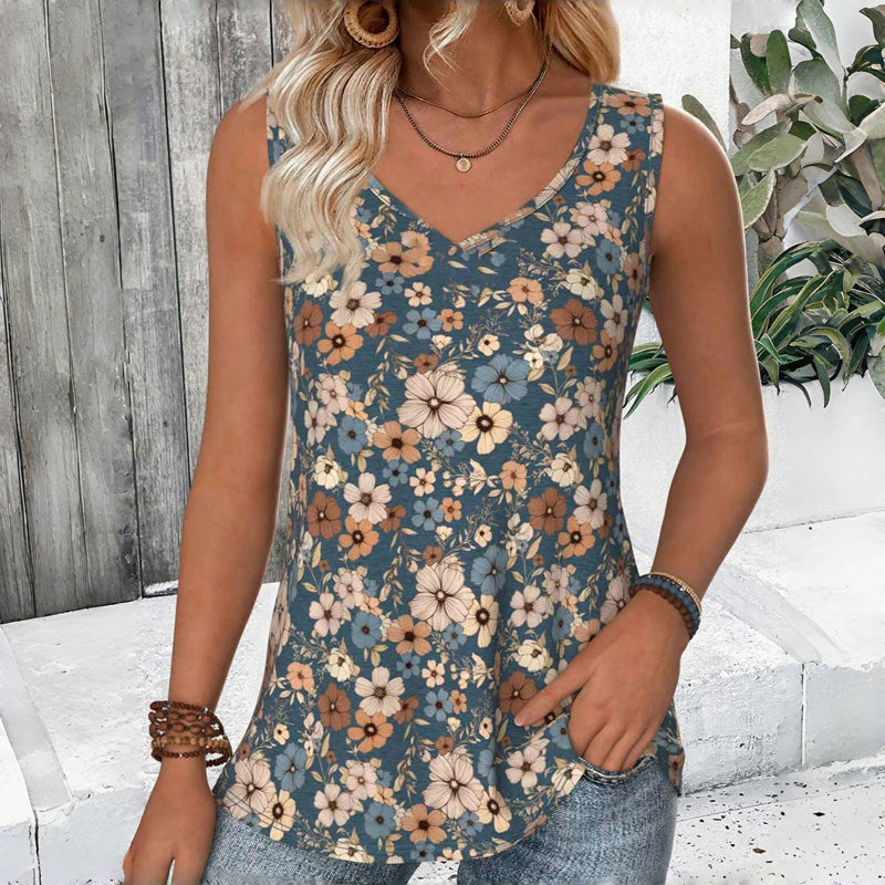 Vintage-Tanktop Mit Blumendruck