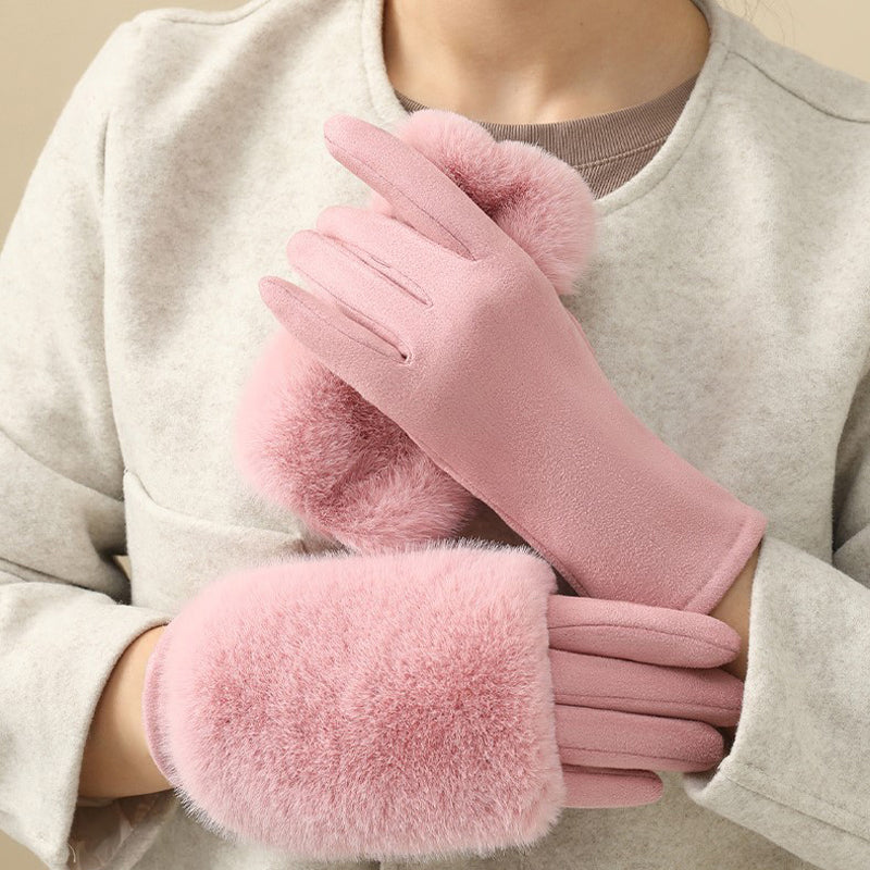 Warme Plüschhandschuhe