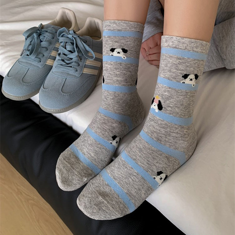 Lässige Socken Mit Welpenmotiv