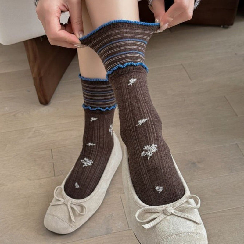Lässige Socken Mit Blumenmuster