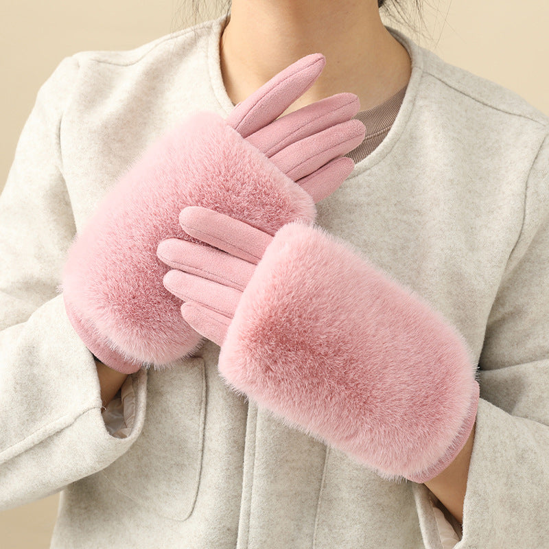 Warme Plüschhandschuhe