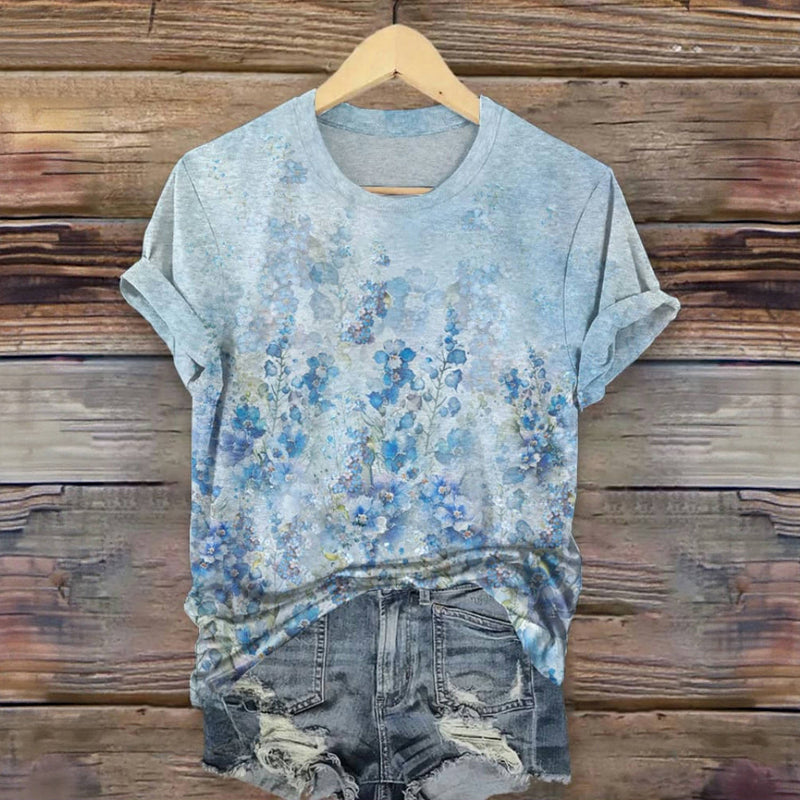 Vintage-T-Shirt Mit Blumendruck