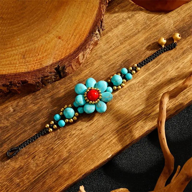 Handgewebtes Blumenarmband