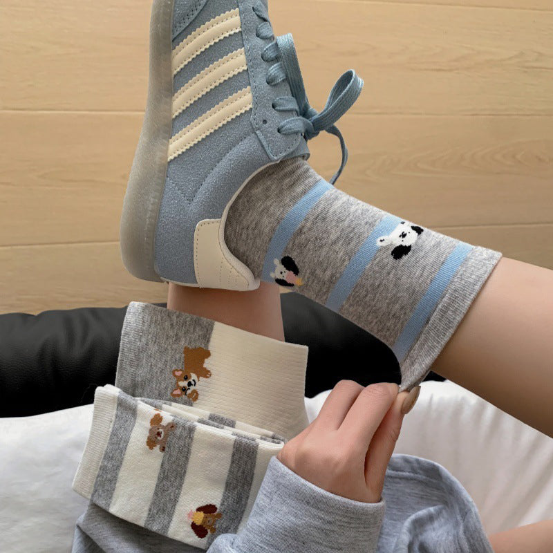 Lässige Socken Mit Welpenmotiv
