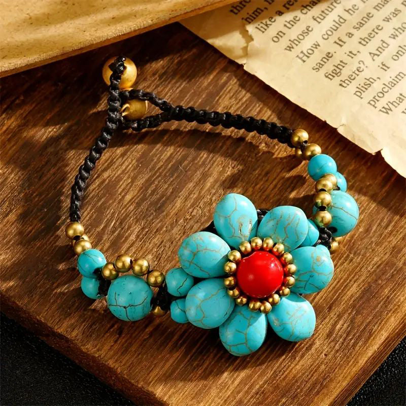 Handgewebtes Blumenarmband