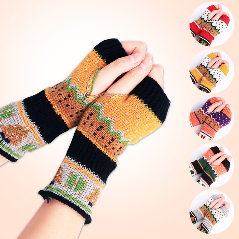 Gestrickte Weihnachtshandschuhe