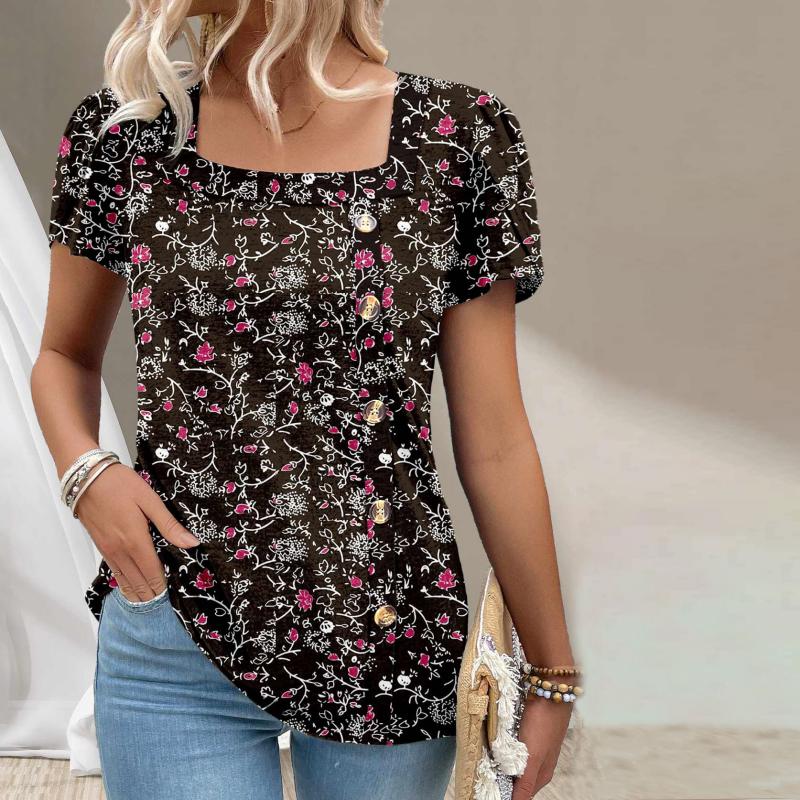 Vintage Bluse Mit Blumendruck