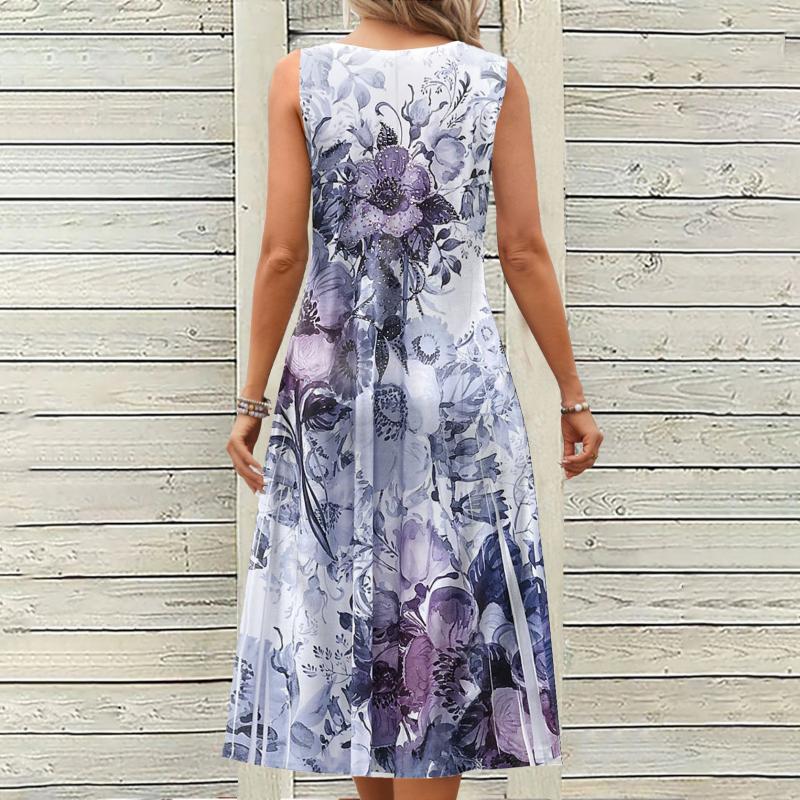 Vintage-Kleid Mit Blumendruck