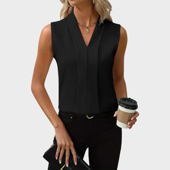 Roma | Blusa Sin Mangas Con Cuello En V