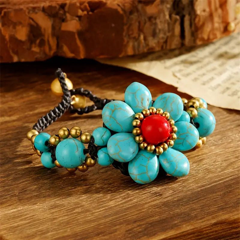 Handgewebtes Blumenarmband