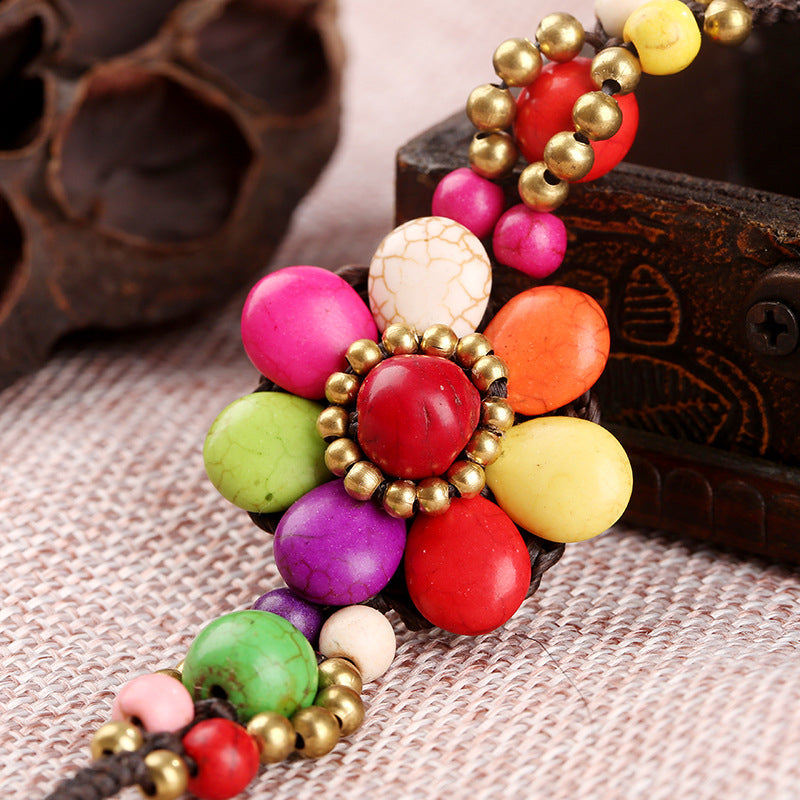 Handgewebtes Blumenarmband