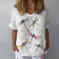 Vintage-T-Shirt Mit Libellen-Print