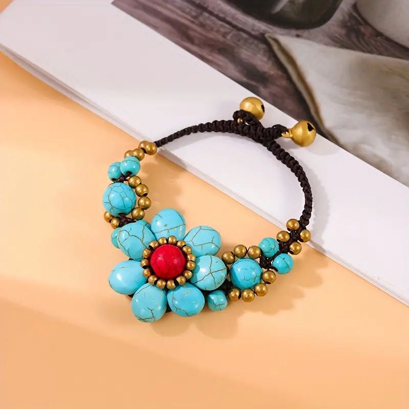 Handgewebtes Blumenarmband
