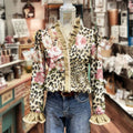 Vintage-Bluse Mit Blumendruck