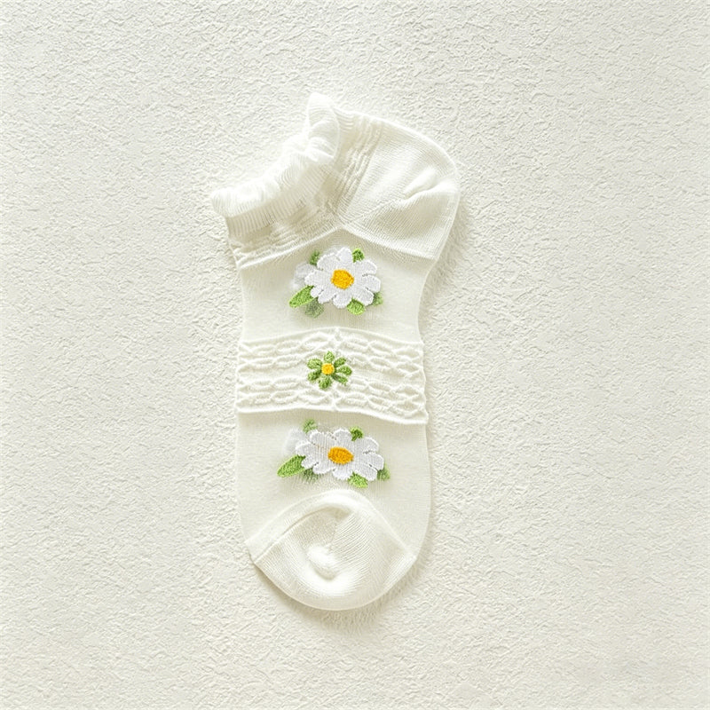 Atmungsaktive Socken Mit Blumenmuster
