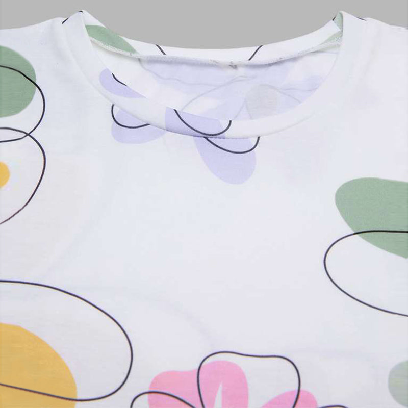Lässiges T-Shirt Mit Blumenmuster