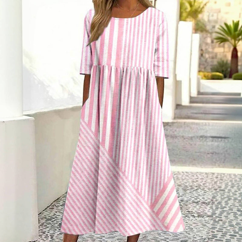 Lässiges Gestreiftes Kleid