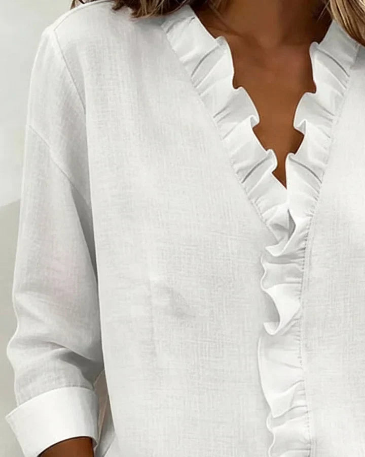 Susana | Blusa con Volantes y Escote en V