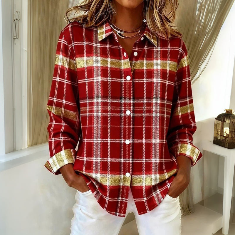 Vintage Karierte Bluse