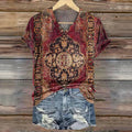 Vintage-T-Shirt Mit Ethnischem Aufdruck