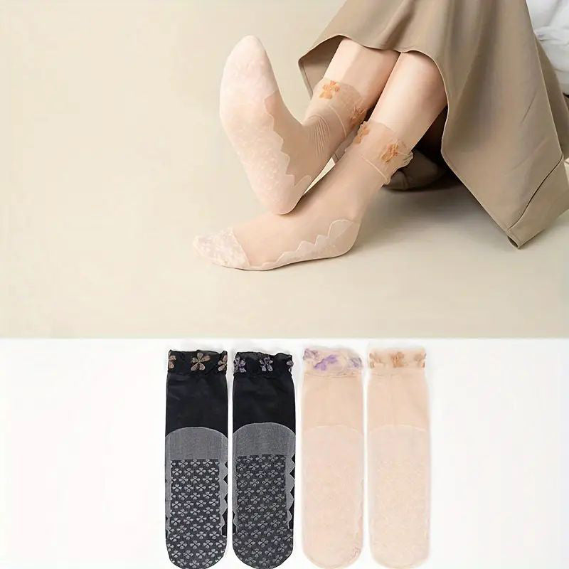 Atmungsaktive Blumensocken