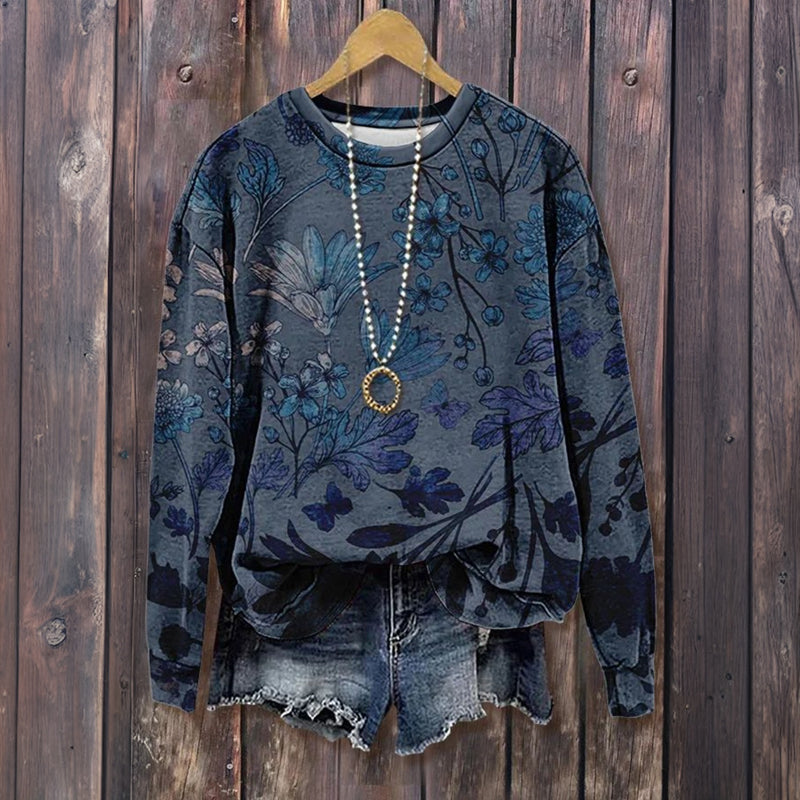 Vintage Sweatshirt Mit Blumendruck