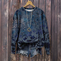 Vintage Sweatshirt Mit Blumendruck