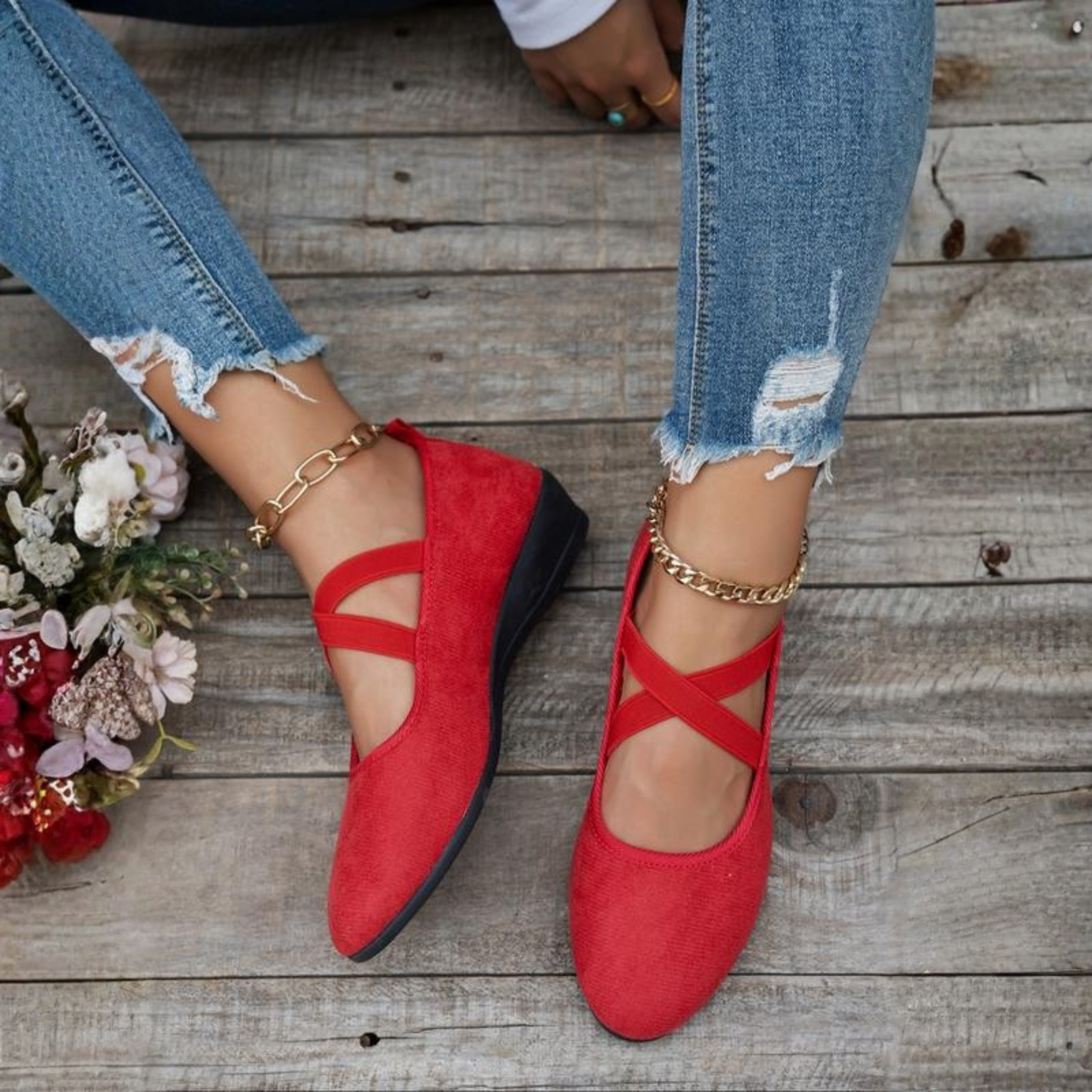 Calerinne | Zapatos bailarinas con cuña cerrada