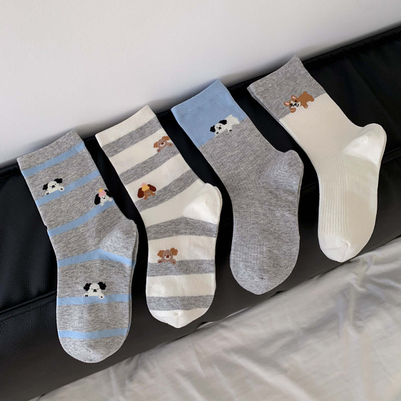 Lässige Socken Mit Welpenmotiv