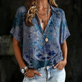 Vintage-Bluse Mit Blattdruck