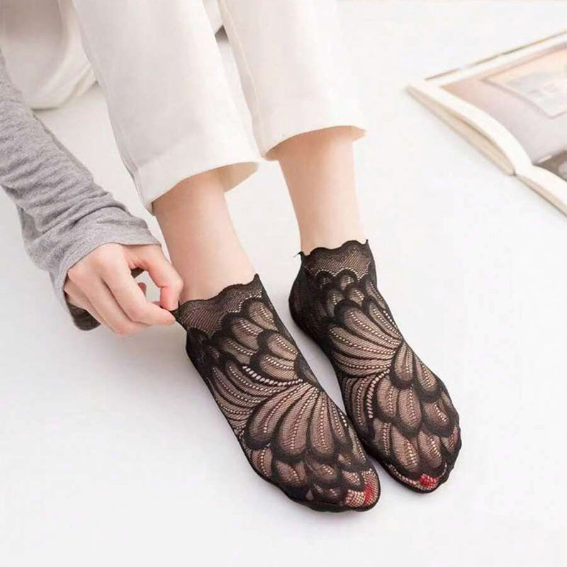 Atmungsaktive Spitzensocken